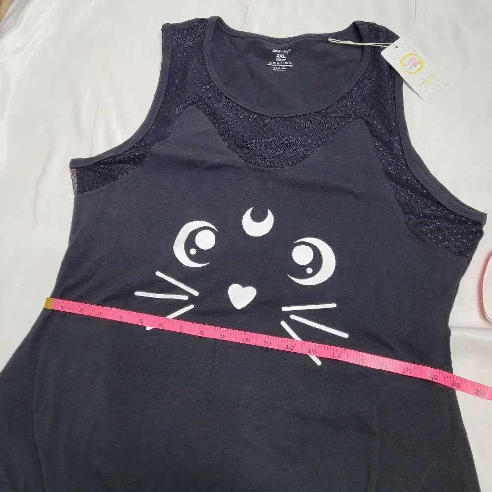 NEW LittleForBig black cat Luna‎ one piece romper bodysuit cosplay 4X